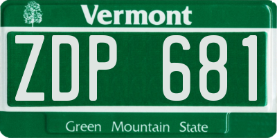VT license plate ZDP681