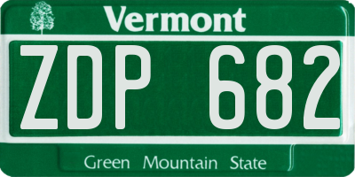 VT license plate ZDP682