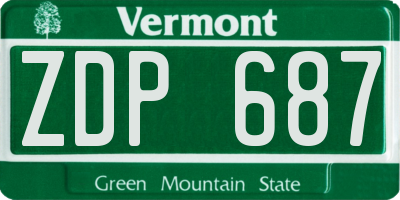 VT license plate ZDP687