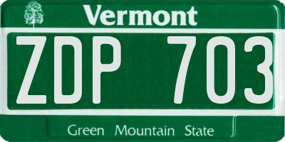 VT license plate ZDP703