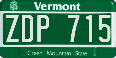 VT license plate ZDP715
