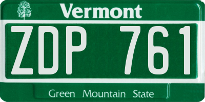 VT license plate ZDP761