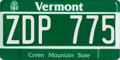 VT license plate ZDP775