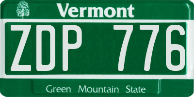VT license plate ZDP776