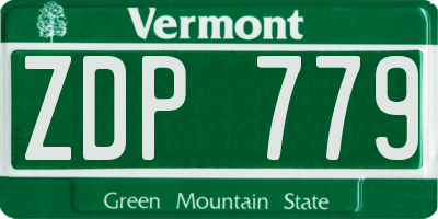 VT license plate ZDP779