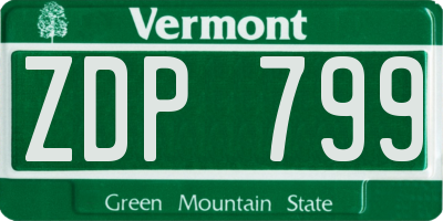 VT license plate ZDP799