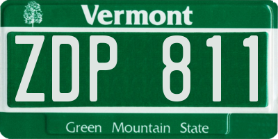 VT license plate ZDP811