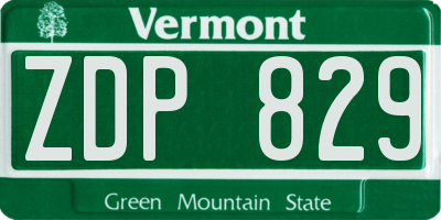 VT license plate ZDP829