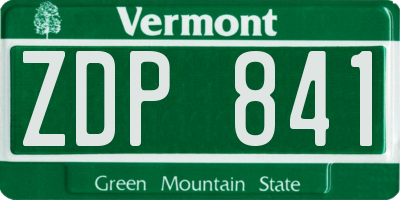 VT license plate ZDP841
