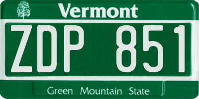 VT license plate ZDP851