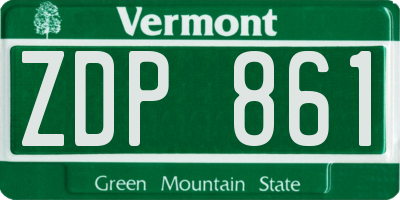 VT license plate ZDP861
