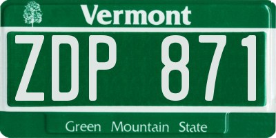 VT license plate ZDP871