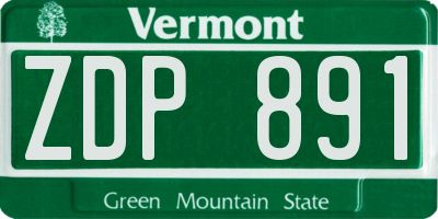 VT license plate ZDP891