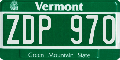 VT license plate ZDP970