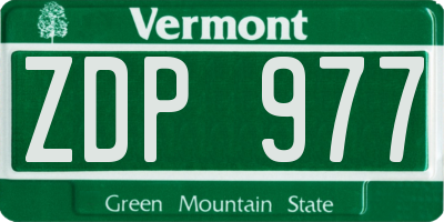 VT license plate ZDP977