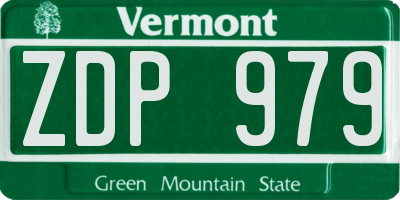 VT license plate ZDP979