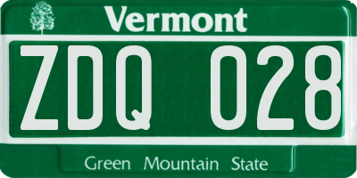 VT license plate ZDQ028