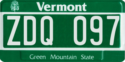 VT license plate ZDQ097