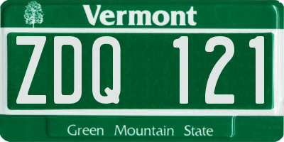 VT license plate ZDQ121