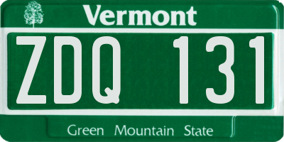 VT license plate ZDQ131