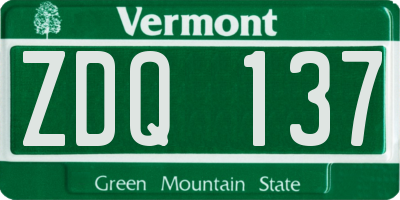 VT license plate ZDQ137