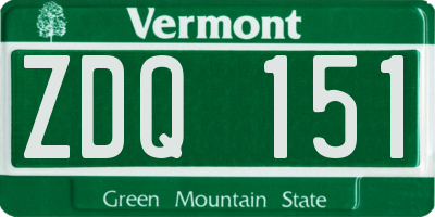 VT license plate ZDQ151