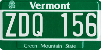 VT license plate ZDQ156