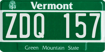 VT license plate ZDQ157