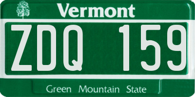 VT license plate ZDQ159