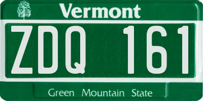 VT license plate ZDQ161