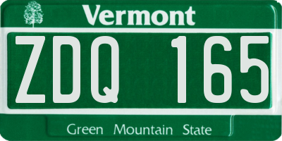 VT license plate ZDQ165