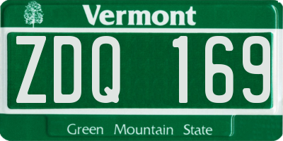 VT license plate ZDQ169