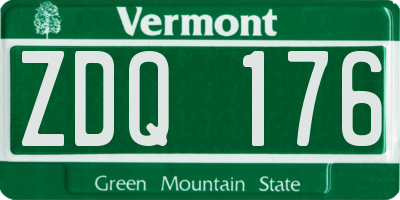 VT license plate ZDQ176