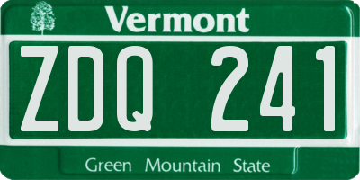 VT license plate ZDQ241