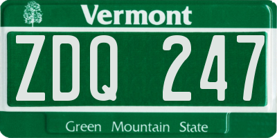 VT license plate ZDQ247