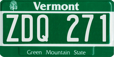 VT license plate ZDQ271