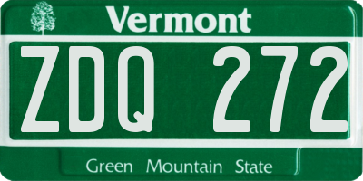 VT license plate ZDQ272