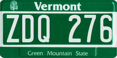 VT license plate ZDQ276