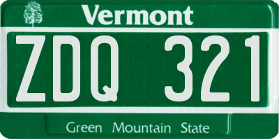 VT license plate ZDQ321
