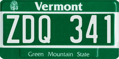 VT license plate ZDQ341