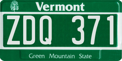 VT license plate ZDQ371