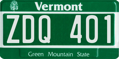 VT license plate ZDQ401