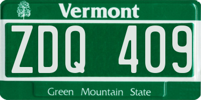 VT license plate ZDQ409