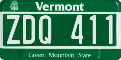 VT license plate ZDQ411