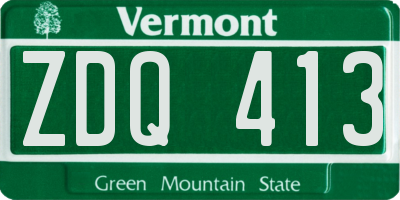 VT license plate ZDQ413