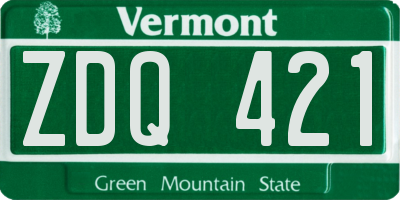 VT license plate ZDQ421