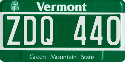 VT license plate ZDQ440