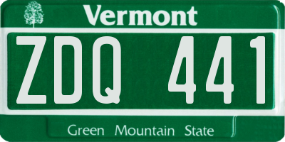 VT license plate ZDQ441
