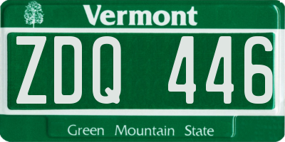 VT license plate ZDQ446
