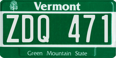 VT license plate ZDQ471